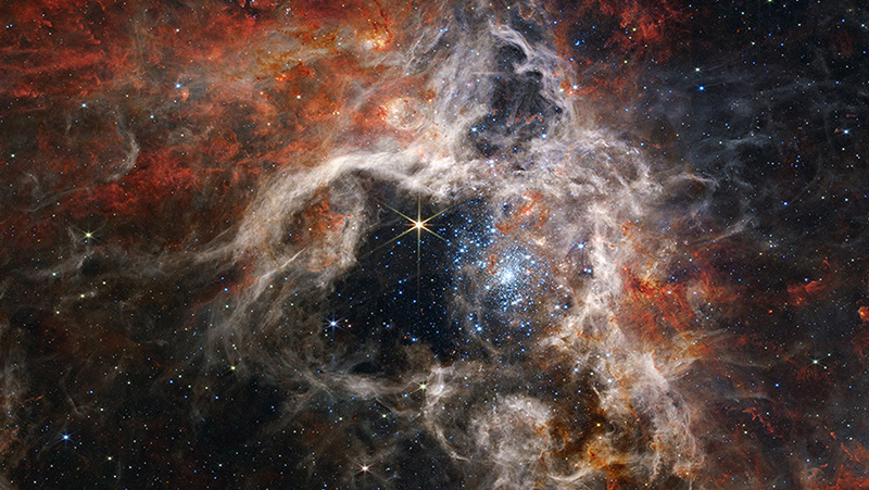 Detailed view of the Tarantula Nebula.